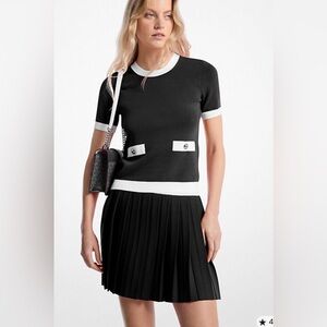 Michael Kors Black and White Short Sleeve Top